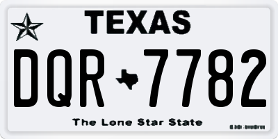 TX license plate DQR7782
