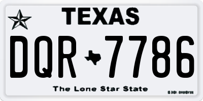 TX license plate DQR7786