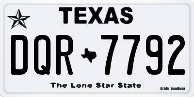 TX license plate DQR7792