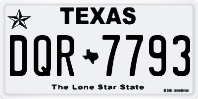 TX license plate DQR7793