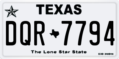 TX license plate DQR7794