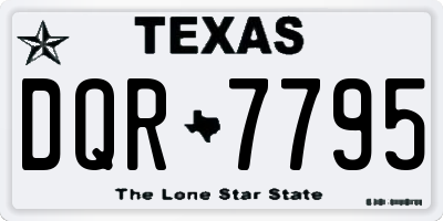 TX license plate DQR7795