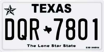 TX license plate DQR7801