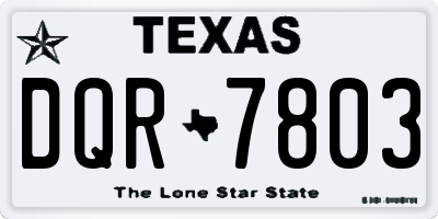 TX license plate DQR7803