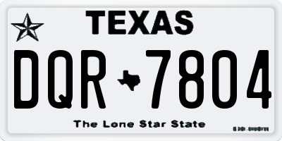 TX license plate DQR7804