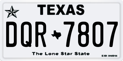 TX license plate DQR7807
