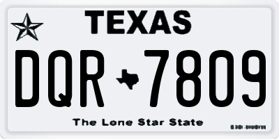 TX license plate DQR7809