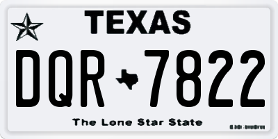 TX license plate DQR7822
