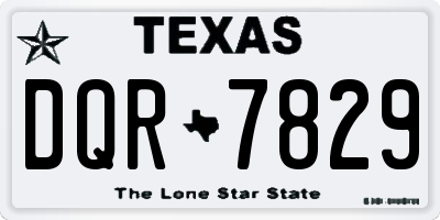 TX license plate DQR7829