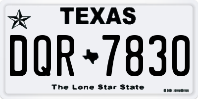 TX license plate DQR7830