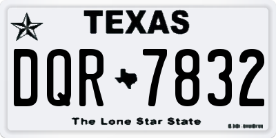 TX license plate DQR7832