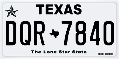 TX license plate DQR7840