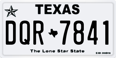 TX license plate DQR7841