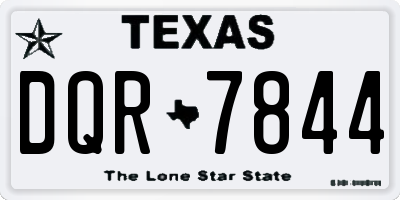 TX license plate DQR7844