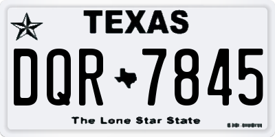 TX license plate DQR7845