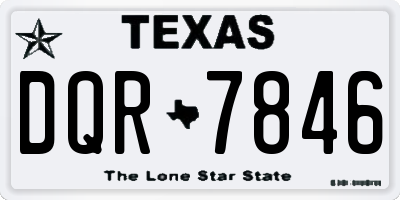 TX license plate DQR7846