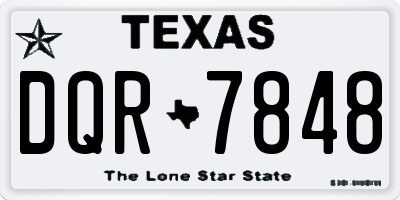 TX license plate DQR7848