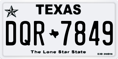 TX license plate DQR7849