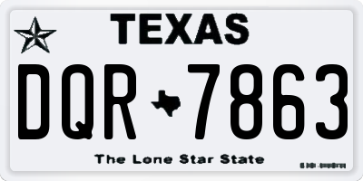 TX license plate DQR7863