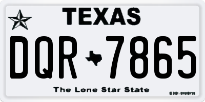 TX license plate DQR7865