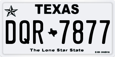 TX license plate DQR7877