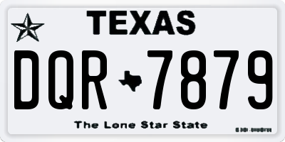 TX license plate DQR7879