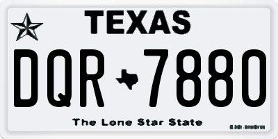 TX license plate DQR7880