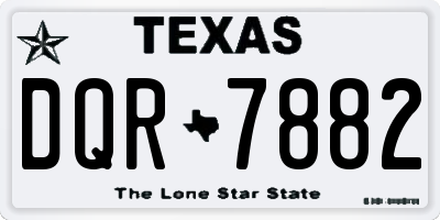 TX license plate DQR7882
