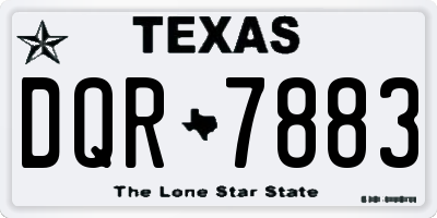 TX license plate DQR7883