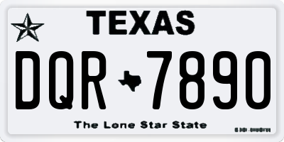TX license plate DQR7890