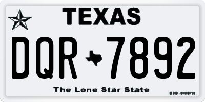 TX license plate DQR7892