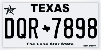 TX license plate DQR7898