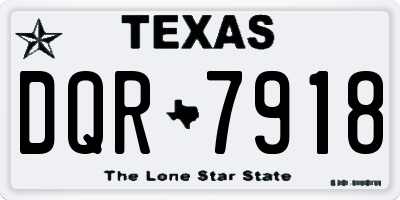 TX license plate DQR7918