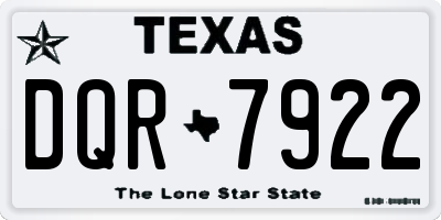 TX license plate DQR7922
