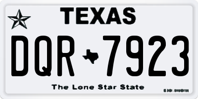 TX license plate DQR7923