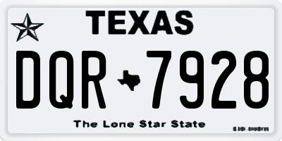 TX license plate DQR7928