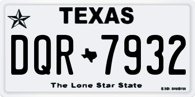 TX license plate DQR7932