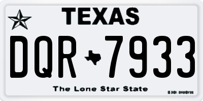 TX license plate DQR7933