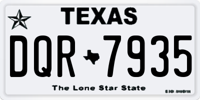TX license plate DQR7935