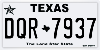 TX license plate DQR7937