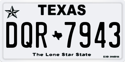 TX license plate DQR7943