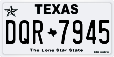 TX license plate DQR7945