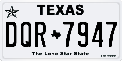 TX license plate DQR7947