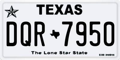 TX license plate DQR7950