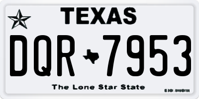 TX license plate DQR7953