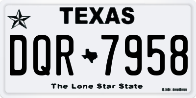 TX license plate DQR7958