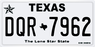 TX license plate DQR7962