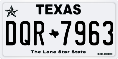 TX license plate DQR7963
