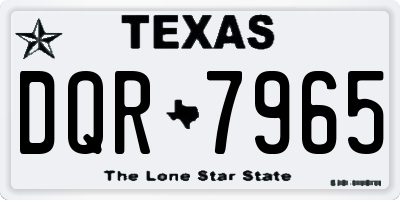 TX license plate DQR7965