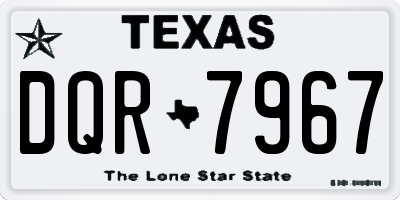 TX license plate DQR7967